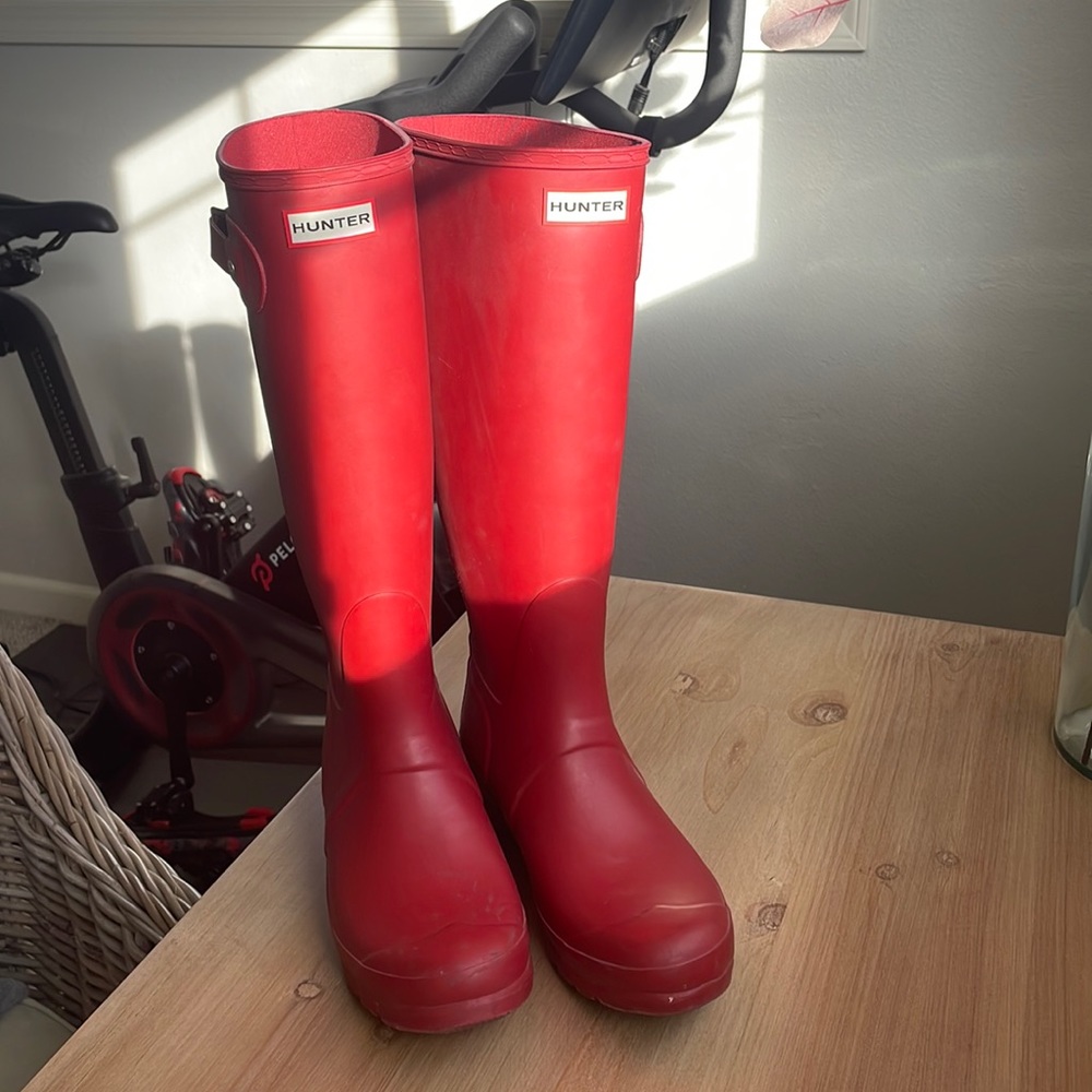 Red Hunter boots